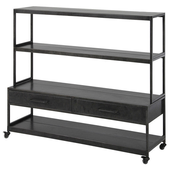 BRÁS ESTANTE 130X153 C/2 GAVETAS E ROD.